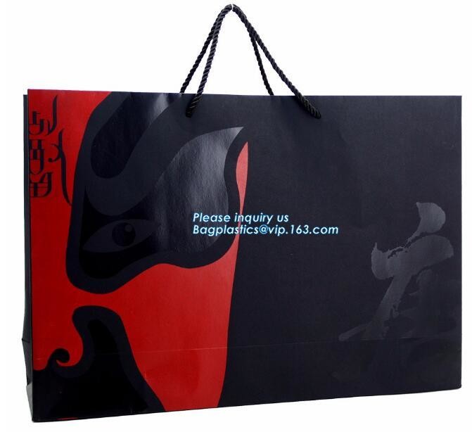 Custom paper bag with handle coated white paper bag printing pattern flower carrier bag,Flower carrier paper bags with d