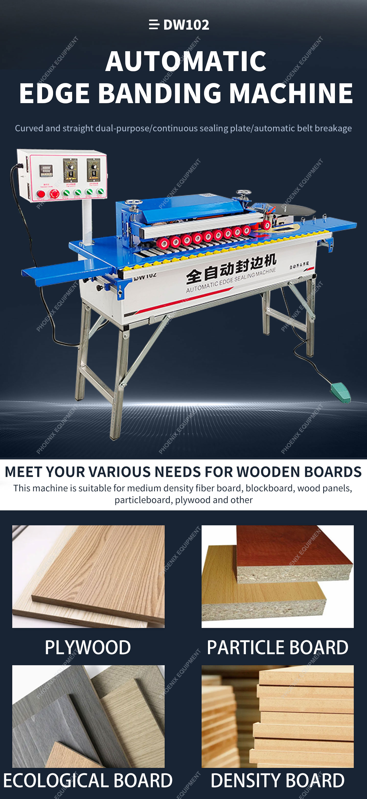 0.5-0.8Mpa Air Source Pressure Wood Edge Sealing Machine for Based Panels Machinery