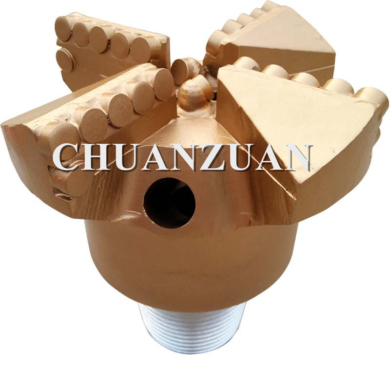 High Drill Ability PDC Drag Bit / 4 Wings Golden Chevron Type PDC Drag Bit