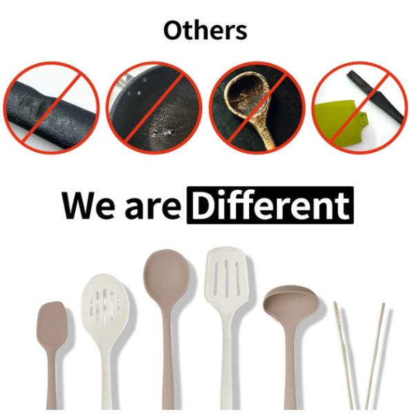 Silicone Cooking Utensils 7-Piece Set Non-Sticky, Heat-Resistant