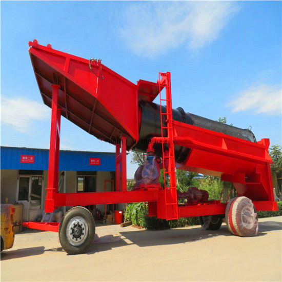 Large Scale Gold Mining Trommel Screen Gold Panning Machine Movable