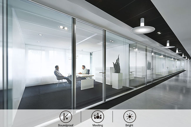 New Modern Customized Demountable glass partition soundproof office Partition Glass Wall