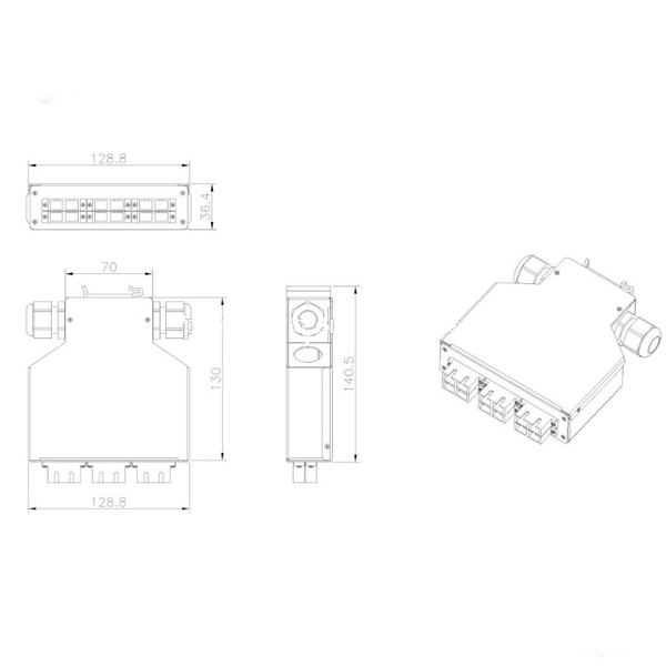 ST Rack Mount 4F Fiber Terminal Box Din Rail Optical Splice Closure