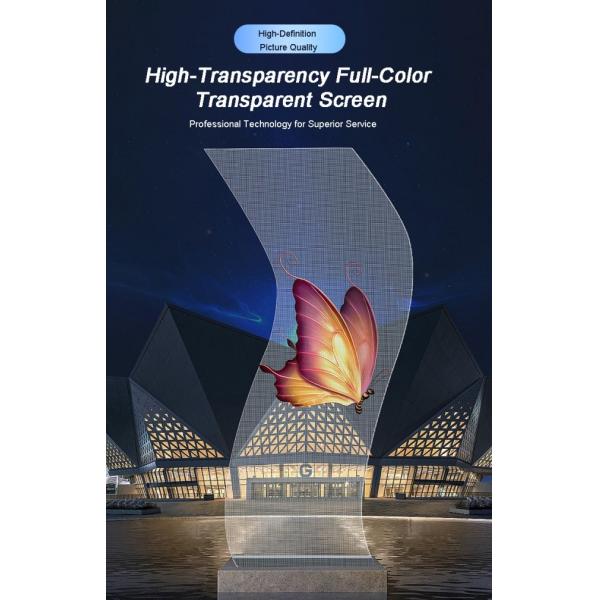 Building Facade Advertising High Brightness Outdoor Transparent LED Display Screen with Aluminum Alloy Frame