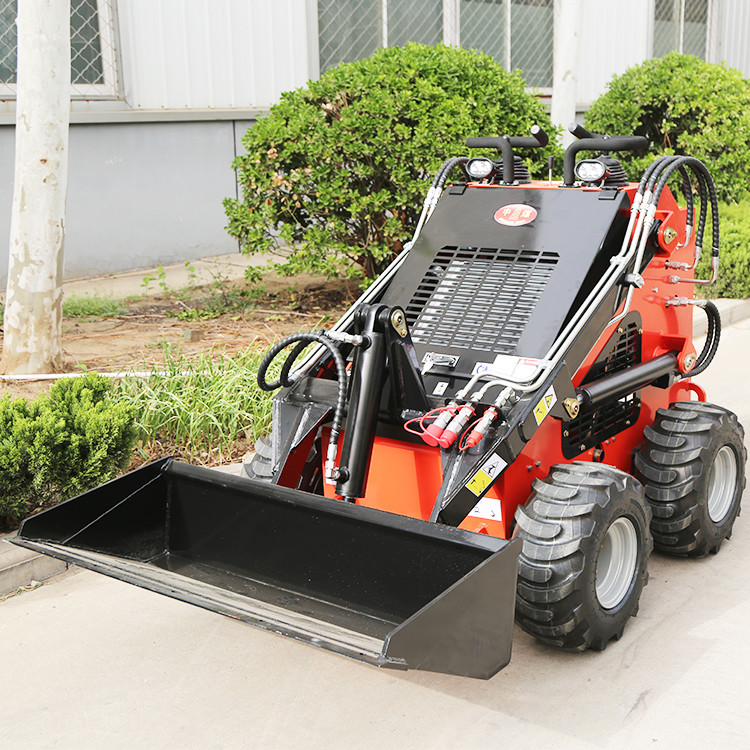 ZHONGMEI Electric Start Small Skid Steer Diesel Loader With Bucket Different Attachment Skidsteer Bagger