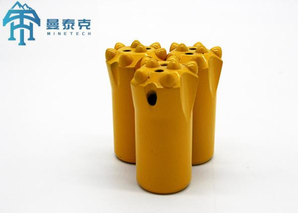 Quality Yellow 7/11/12 Degree Forging Tapered Button Bit For Construction Works for sale