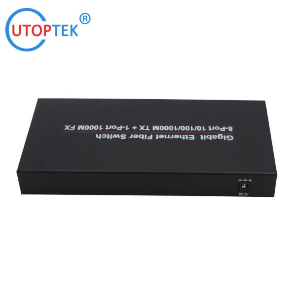 10/100/1000Mbps 8port RJ45+1port SFP/SC fiber ethernet media converter switch normal switch