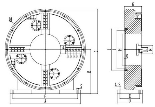 Hollow Structure 500rpm Manual Laser Chuck Dual Power