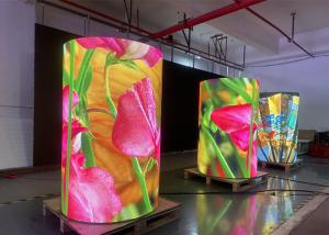China Round Circle Flexible Scrolling Led Display 1920Hz Curved Video Wall wholesale