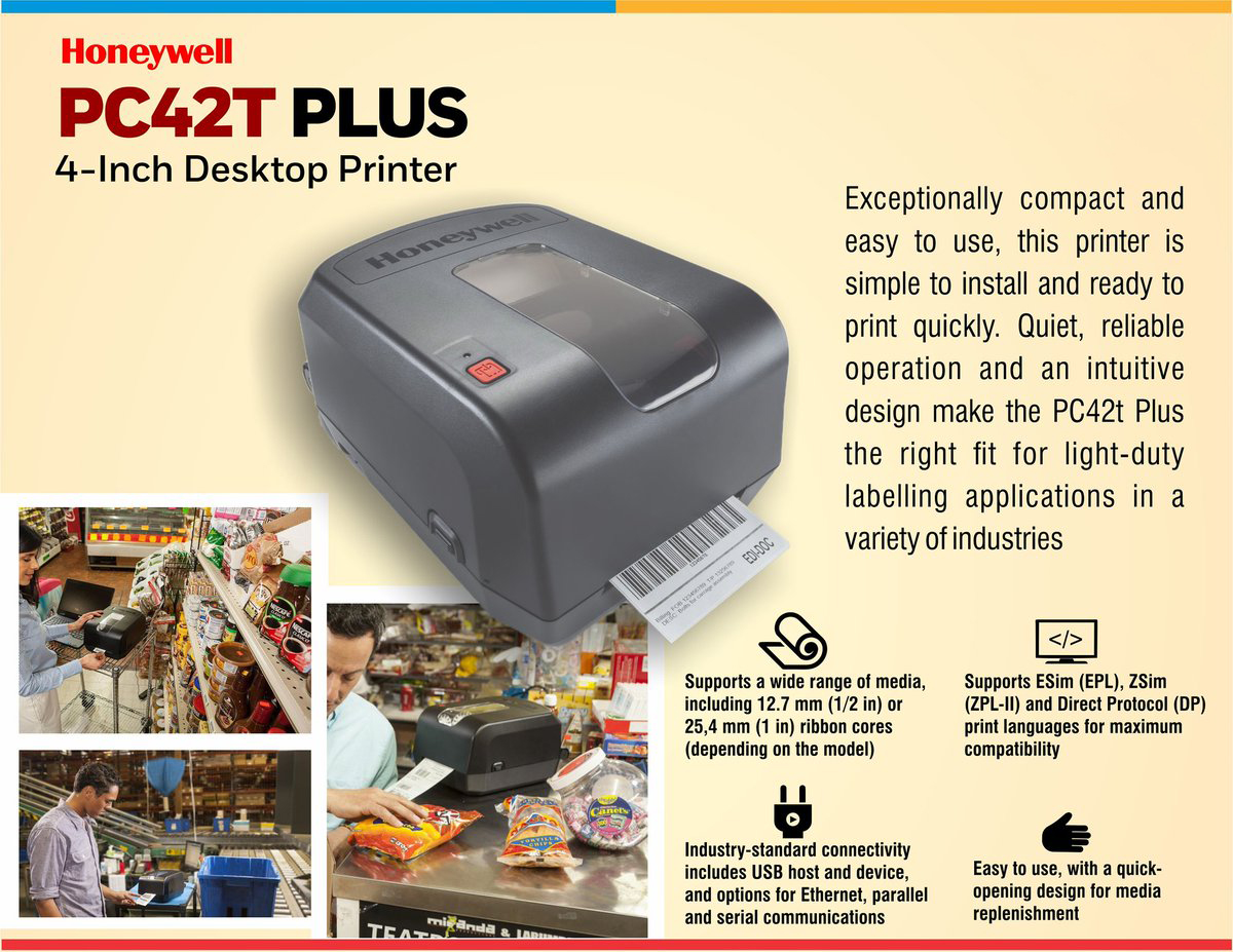 PC42T Desktop Direct Thermal Label Barcode Printer With Internal Ethernet