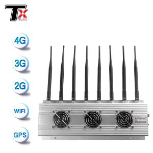 China Three Fan 8 Way WiFi Signal Jammer Radius 5 - 40 Meter For Prison Interior wholesale