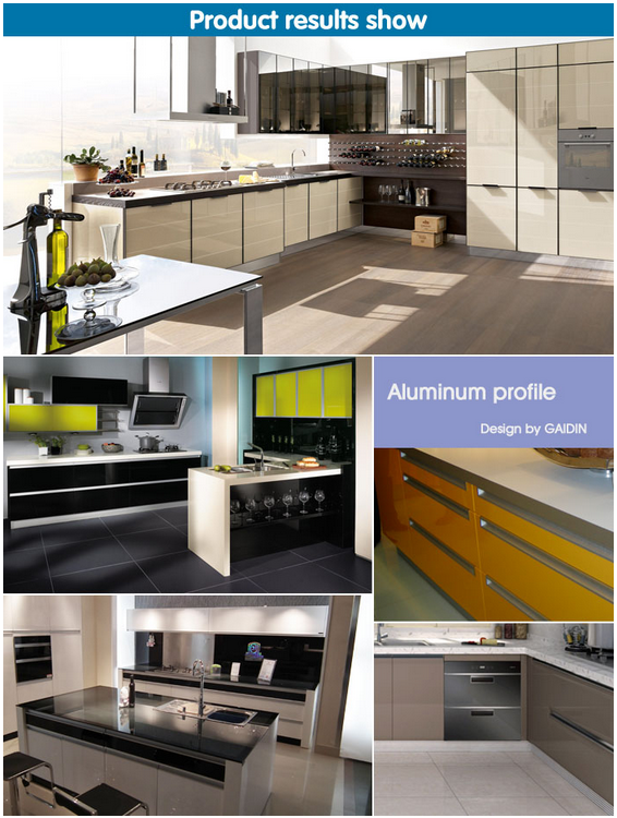 Aluminium kitchen cabinet profile frame with handle FOB Price Kitchen Cabinet Aluminum Profile Frame
