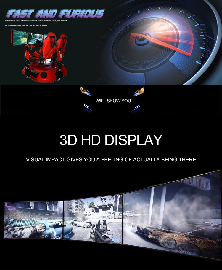 3 Screen Video Racing Game Simulator Machines , F1 Amusement Park Racing Simulator Arcade Machine