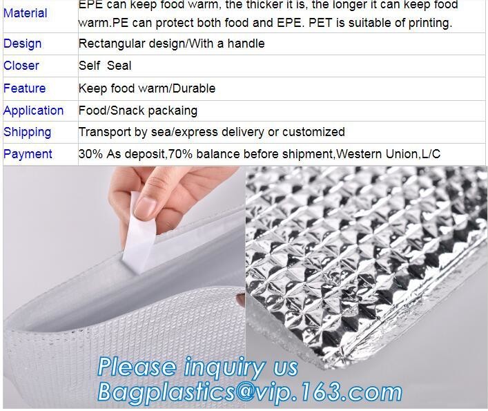 Customized logo printing insulated food delivery cooler bag,wholesale waterproof food delivery thermal bags bagplastics