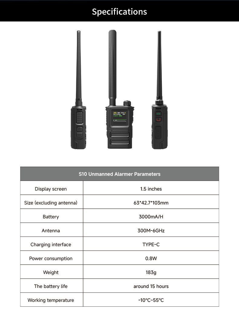 300m-6GHz Ultra-Wide Detection Range up to 1 Km Detection Distance Drone Detector