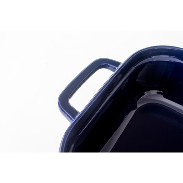 Glaze Blue Rectangle Ceramic Bakeware Sets 165oz Large Capacity OEM