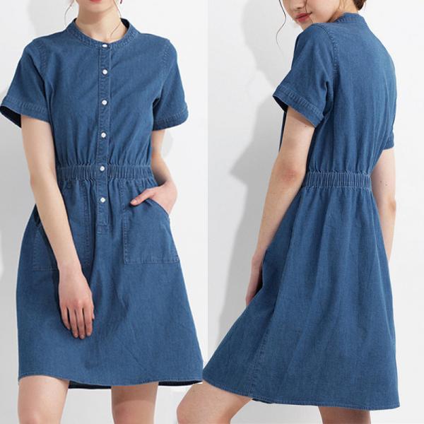 Quality Women Summer Clothing 100 % Cotton Denim Dress for sale