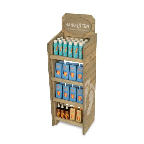 Custom Vitamin Products Display Stand Floorstanding Wooden Display Shelf for Drug Store