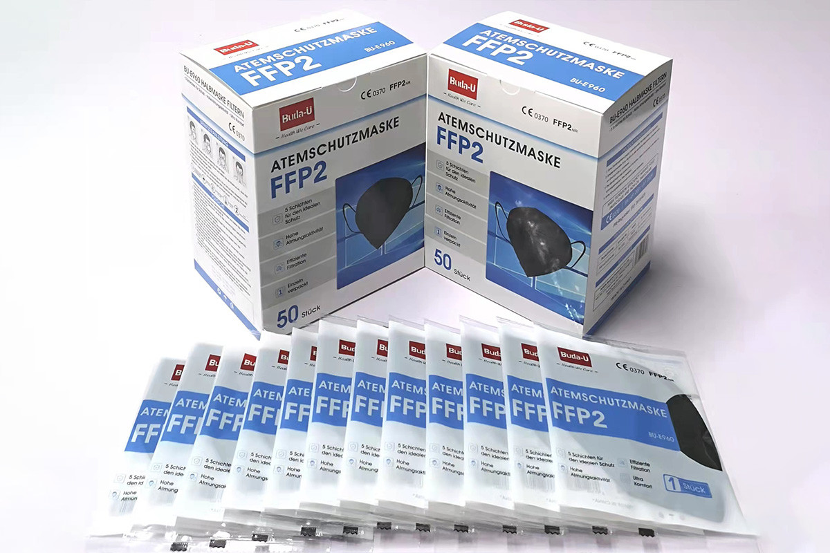FFP2 Protective Face Mask , FFP2 Respirator Mask With Embossing Print , High Class And Special Look , CE0370