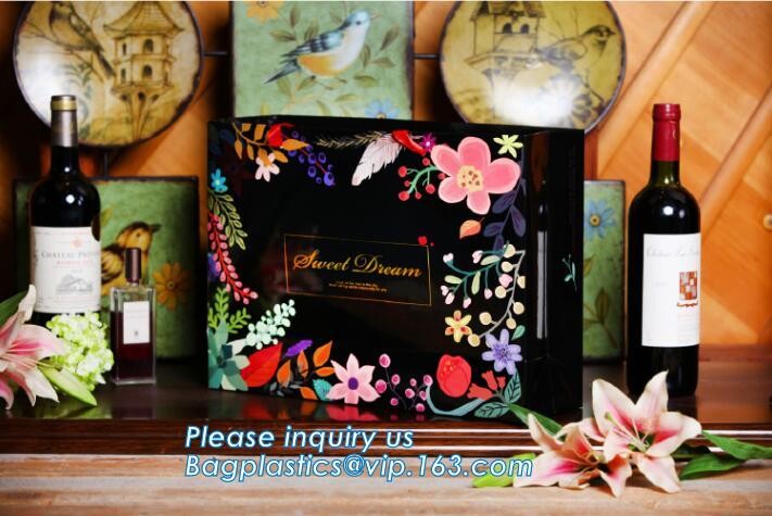 violet printing shopping bags by handmade,Gift shopping luxury carrier Bag Direct Manufacture Paper Bag logo Printing