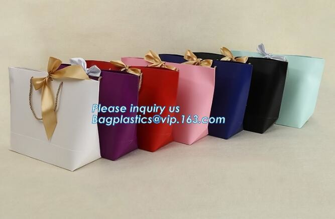 Customized Cut Printed Coated Paper Shopping Bag with Matt Lamination,rope handle custom logo printed white paper bag