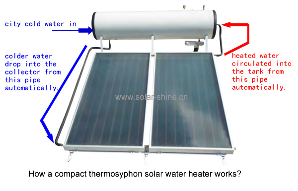Safety Solar Panel Hot Water Heater , Thermosiphon Solar Water Heater