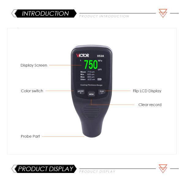 Electronic Thickness Gauge Measure Various Coating Or Plating Measuring Range: 0~1,250μm (0~50mils)