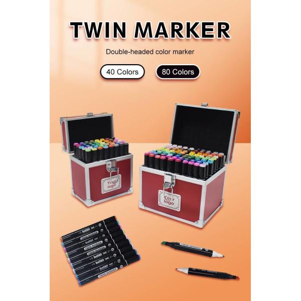 Double Headed Color Marker Set 80 Colors Kids Painting Set For School Home