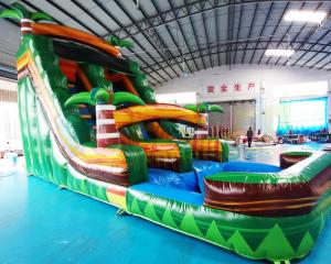 China 0.55mm PVC Inflatable Slide With Pool Jumping Bounce House wholesale