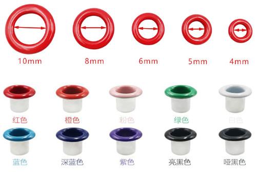IRON Electroplated Hollow High Eyelet Buckle Diameter 4-10mm Suitable For Clothing, Canvas Shoes Bag Parts Accessories