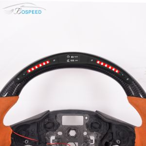 Orange Alcantara Ford Carbon Fiber Steering Wheel Gloss Black Raptor