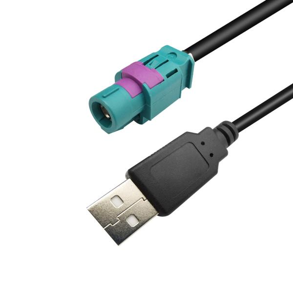 Quality Automotive Signal HSD Cable Assembly Stable Z Code To USB 2.0 A Type for sale