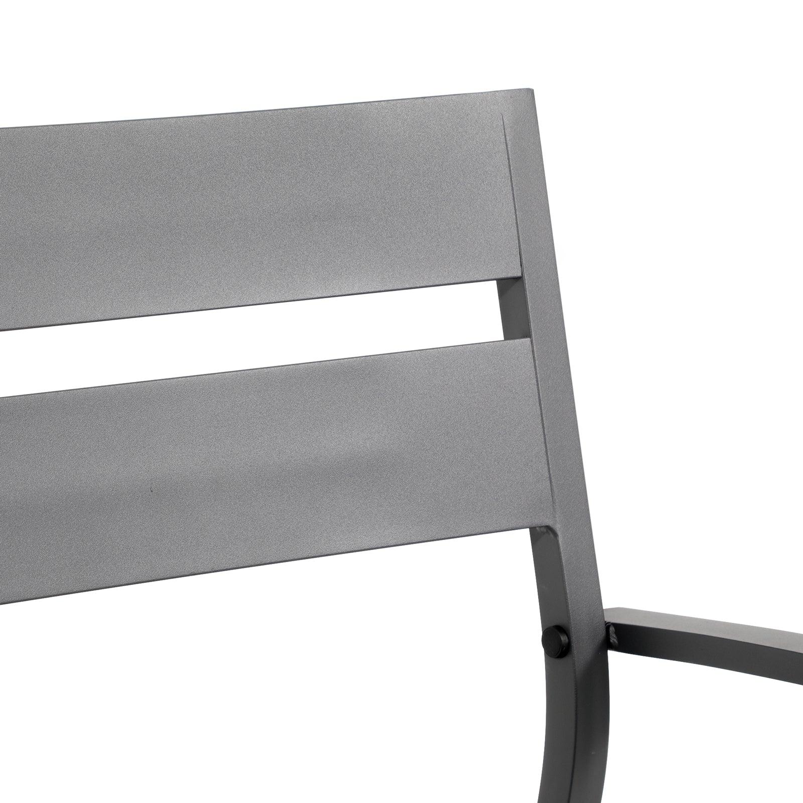 Aluminum Outdoor Dining Set for 4 Person Round Table and Armchair Garden Furniture