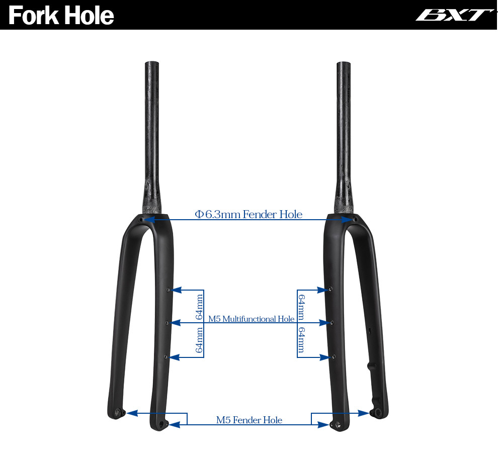 700C Gravel Carbon Road Bike Fork External Internal Cable