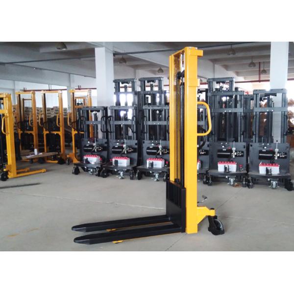 Mast Steel Manual Pallet Stacker Adjustable Forks With Integral Pump