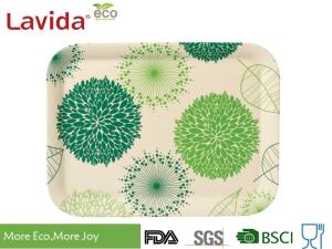 China Shatter Proof Durable Bamboo Fiber Tray , Biodegradable Melamine Rectangular Tray wholesale