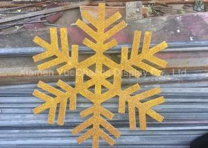 China Custom Size PVC Snowflake , Christmas Tree Decorations With Gold Glitters wholesale