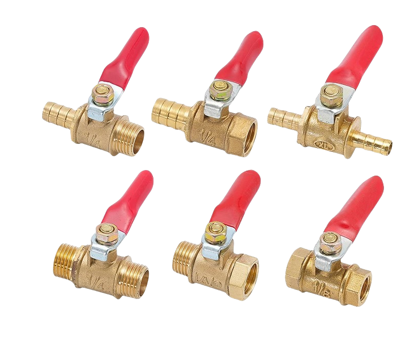 6-12MM Hose Barb Inline Pipe Fittings Brass Water Oil Air Gas Fuel Line Shutoff Ball Valve for Pneumatic Connector Handle