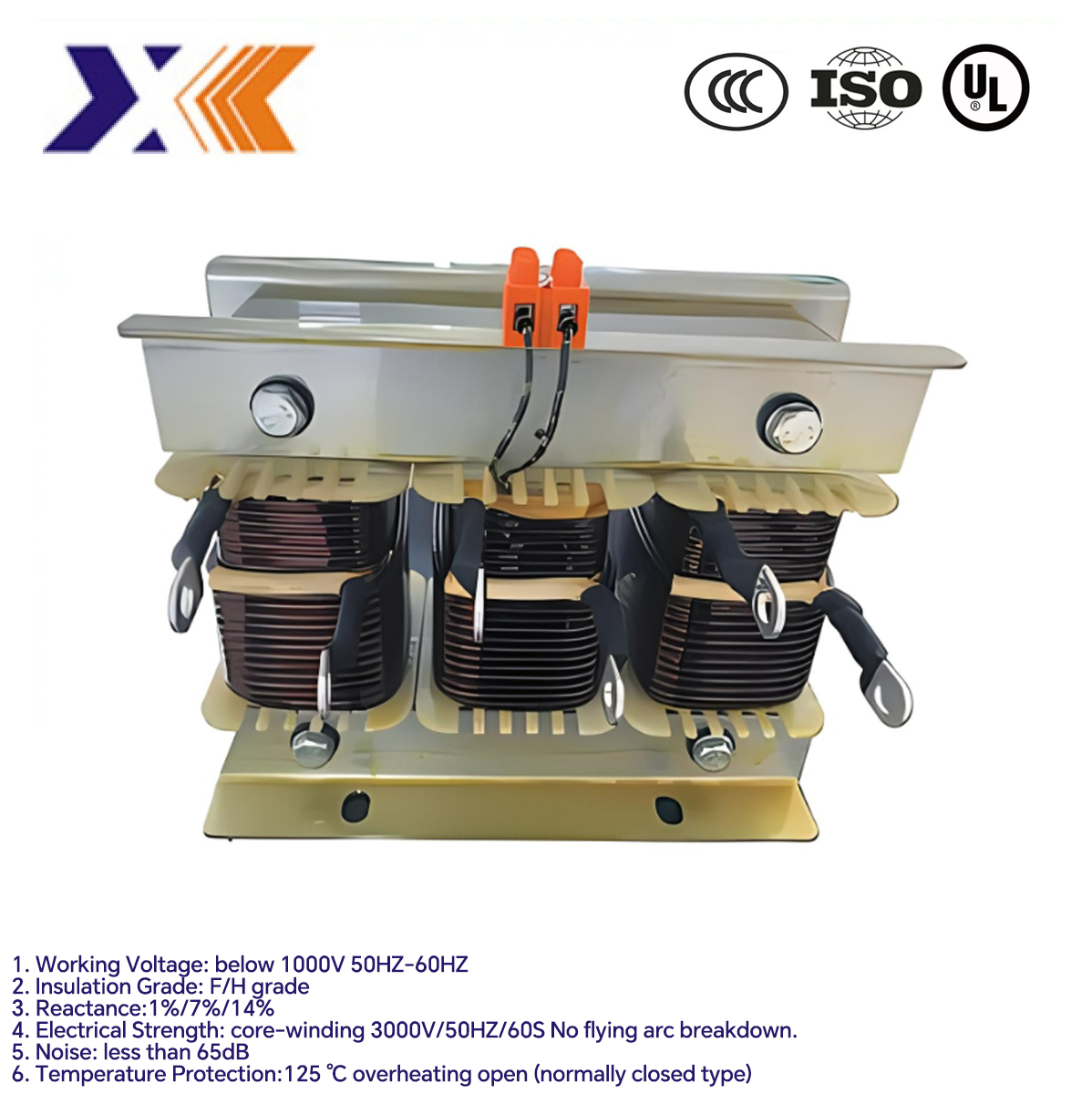 Original Manufacture Three Phase Dry Type Power Compensation Cabinet Reactor ±3% Tolerance