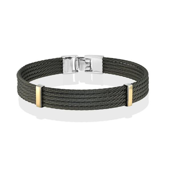 Custom Magnetic Men Blue Plated Bracelets Stainless Steel And Carbon Fiber Bracelet