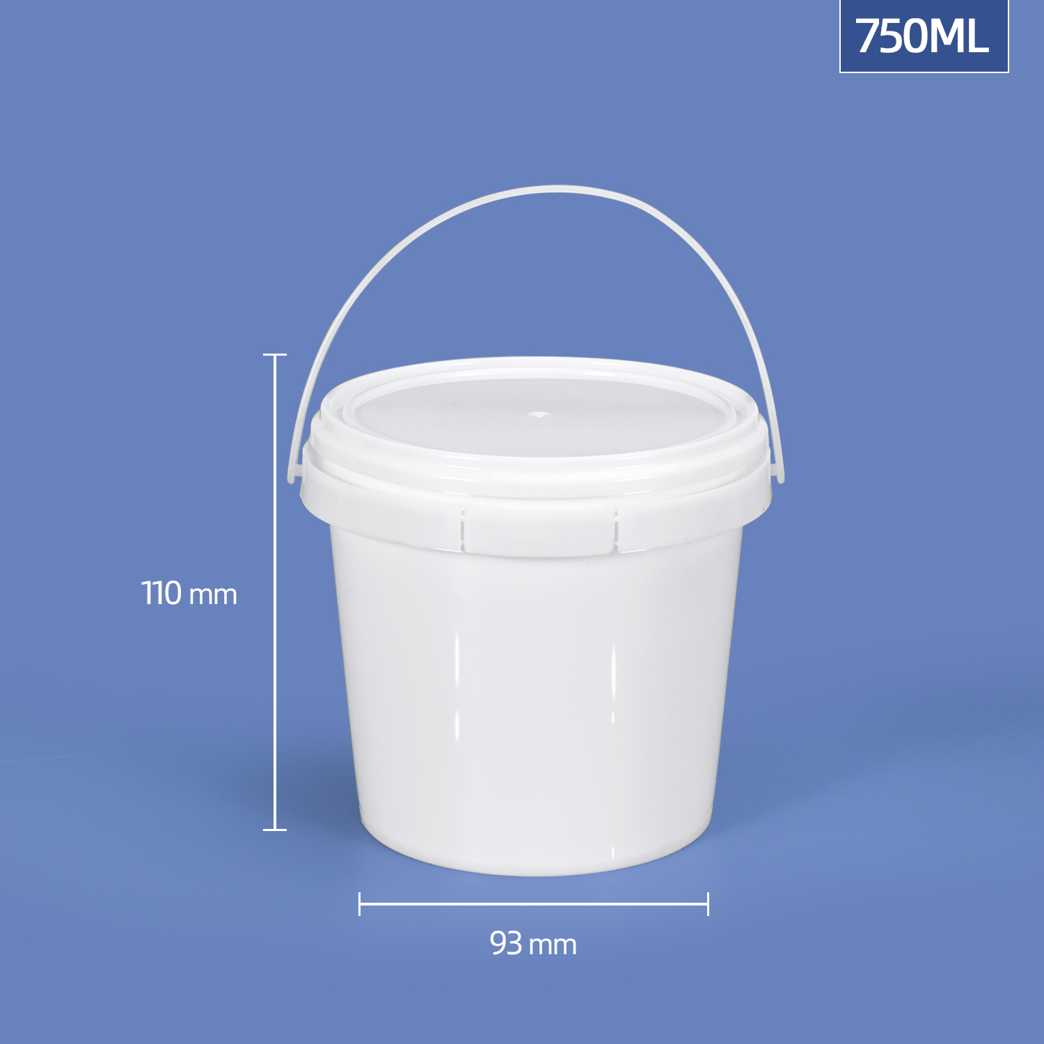 Store Your Ice in Style with 1000ml Round Plastic Bucket and Lid Set
