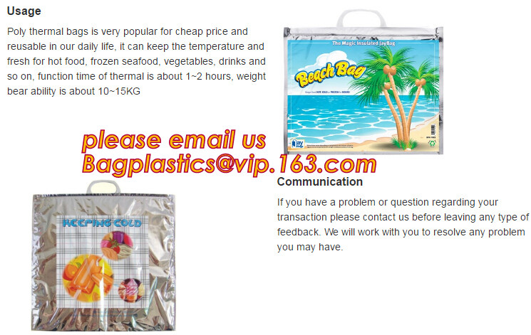 Custom Packing Aluminum Foil Zip-Lock Grocery Handle Thermal Insulation Cooler Bag For Outdoors,Promotional Insulated La