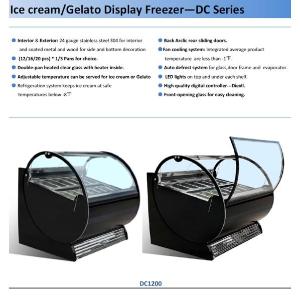 1/2 HP Cabinet Display Upright Freezer For Ice Cream 110V 60HZ