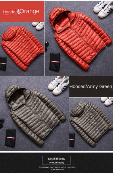 Nylon Hooded Duck Feather Jacket Winter Bubble Puff Filled Down Jackets