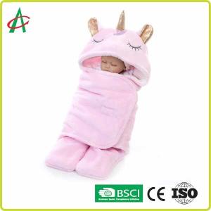 China Flannel Unicorn Pillow Sleeping Bag 65x75cm With Velcro For Babies wholesale