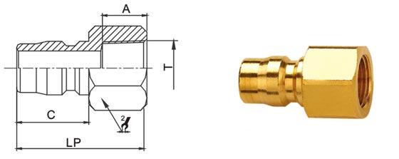 Valveless Structure High Flow Coupler Brass / SS304 LSQ-RD Interchange With NITTO TSP