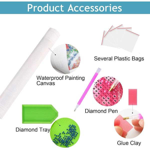 12 X 12 Inch Custom Diamond Art Kit , DIY Round 5D Diamond Art For Beginners