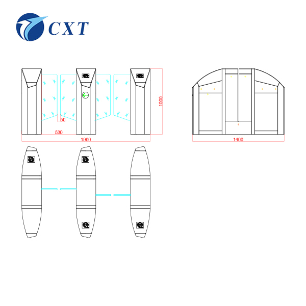 Fully Automatic Standard Turnstile Door Access Control Optical Swing Turnstile 510S-