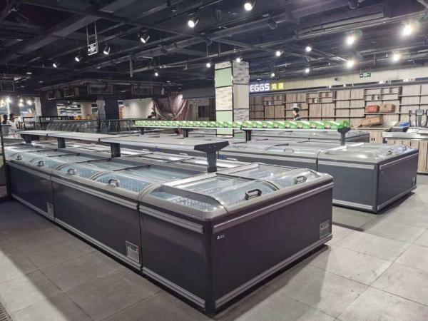 Quality 1.87M Curved Ice Cream Display Freezer For ​Supermarket OEM for sale