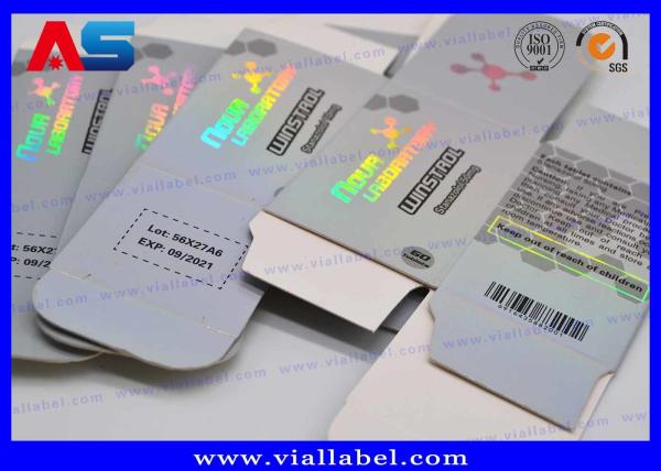 Quality Laser Hologram Metallic 10ml Vial Boxes , Pill Bottle Printing Paper Box small packaging boxes for sale